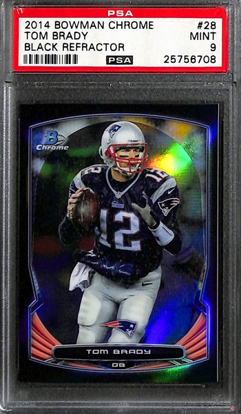 Lot of 7 Football Graded Cards w. Tom Brady Black Refractor